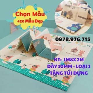 Thảm xốp cho bé dày 10mm Loại 1 chiếu xốp xpe gấp gọn chống thấm nước kt 1m8*2m