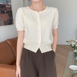 Áo Cardigan Dệt Kim Ngắn Tay Thiết Kế Đơn Giản 52291