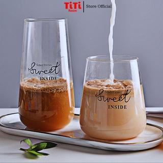 Ly thủy tinh uống sinh tố cao cấp dễ thương The Coffee Cốc thủy tinh tròn chịu nhiệt đẹp sang chảnh uống cà phê TiTiRoom