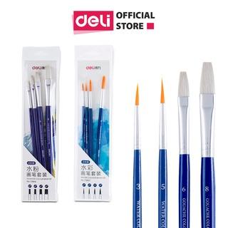 Bộ cọ vẽ chuyên nghiệp Deli - dùng cho màu nước/bột/sơn acrylic -Set 4/6 cây- 73885/73866/73867