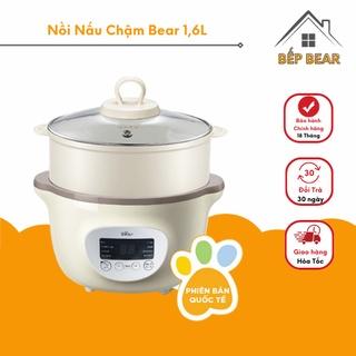 Nồi Nấu Cháo Chậm Ăn Dặm Cho Bé, Nồi Nấu Chậm Bear 1.6L Bản Quốc Tế, Bảo Hành 18 Tháng