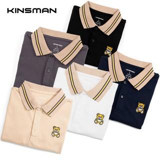 Áo Thun polo Nam KINSMAN Tay Ngắn Thêu Gấu có cổ vải Cotton dày mịn Rẻ Đẹp PL724