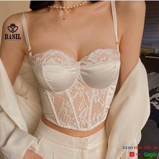 Áo lót conrset SS09 Basil nữ viền ren cổ điển đệm mỏng có gọng nâng ngực