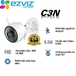 Camera IP WIFI 2M Ngoài Trời AI Thông Minh EZVIZ C3N  (1080P) Màu Ban Đêm CHÍNH HÃNG - BẢO HÀNH 24 THÁNG, GIÁ HUỶ DIỆT