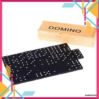 Bộ Đồ Chơi Cờ Domino Đen Có Hộp Gỗ Đựng Cờ Tiện Dụng -TPS-