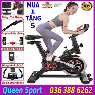 Xe đạp tập thể dục thể thao tập gym tại nhà QueenSport X9 tải trọng 150kg bánh đà 8kg sơn tĩnh điện 7 lớp siêu bền