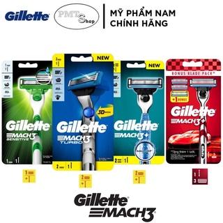 Bộ Cán Dao Cạo Râu 3 lưỡi Gillette Mach3+ Red , Mach3 Sensitive , Mach 3 Turbo 3D có thể thay lưỡi