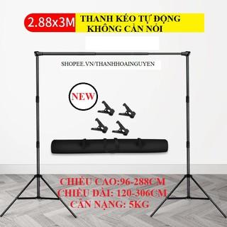 [NEW] Bộ Giá Treo Phông Nền Chữ U 2,88*3m Có Thanh Ngang Tự Động ( Khung Treo Chụp Ảnh Lookbook )