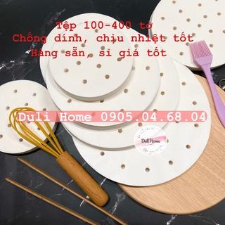 Giấy nến đục lỗ 400 tờ / thếp lót xửng, nồi chiên không dầu