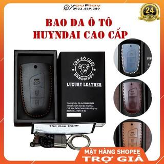 [DA BÒ THẬT] Bao da Chìa khoá Ô tô Hyundai Santafe, Accent, Elantra, Kona, Tuc son, i10... Bọc chìa khoá ô tô