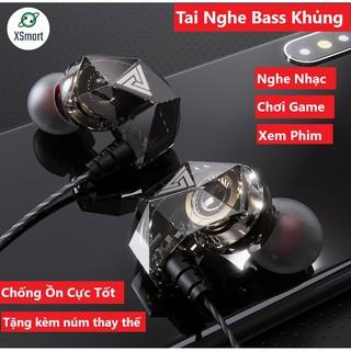 Tai Nghe Phone Nghe Nhạc Chơi Game QKZ AK2 Pro 2022 Mới Nhất Âm Thanh Super Bass, Dây Chống Rối, Có Mic Đàm Thoại