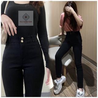 Quần legging nữ cạp cao nâng mông có khóa 2 khuy vải UMI siêu dày gen bụng dáng dài - Quần vải nữ đi học mặc làm công sở