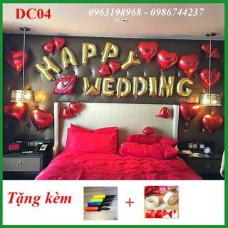 Set Bóng Happy Wedding Trang Trí Phòng Tân Hôn Y Hình DC04