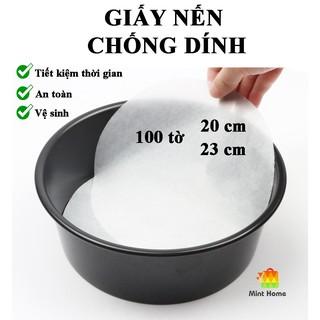 100 Tờ Giấy nến tròn chống dính lót cho nồi chiên không dầu, khuôn làm bánh, lò nướng thịt loại ko đục lỗ