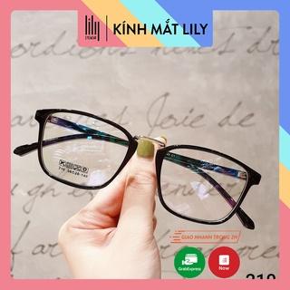 Gọng kính cận nam nữ LILYEYEWEAR kính gọng vuông chất liệu nhựa dẻo chắc chắn thanh mảnh kiểu dáng thời trang 210