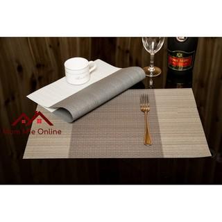 Tấm lót bàn ăn kẻ ba sọc cách nhiệt chống trơn trượt - Hình chữ nhật 30 x 45 cm - L004