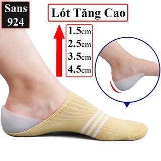 Miếng lót giày tăng chiều cao nam nữ Sans924 silicon nửa bàn chân nâng gót độn đế giầy 1cm 1.5cm 2cm 3cm 4cm 5cm