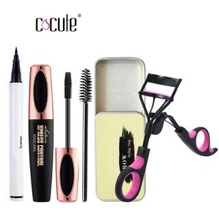 Set 5 Dụng Cụ Trang Điểm Mắt Cocute Gồm Kẻ Mắt Lỏng 2g+Mascara 10g+Xà Phòng Lông Mày 3.5g+1 Cọ Chải Mày+Kẹp Bấm Mi