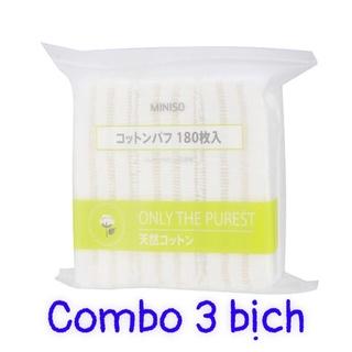 {CHÍNH HÃNG} Combo 3 bịch bông tẩy trang MINISO 180 miếng