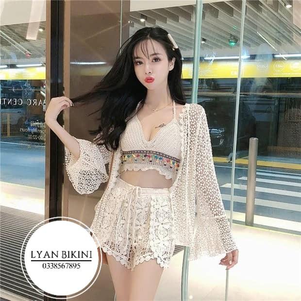 Nên mặc gì để phối hợp với bikini đi biển 2 mảnh kín?