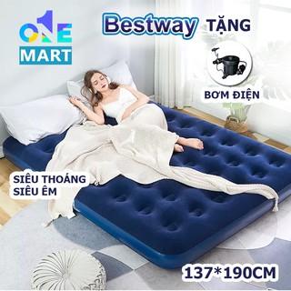 [Tặng bơm điện] Nệm hơi đệm hơi cao cấp Bestway192cm*137cm*22cm