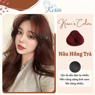 Thuốc nhuộm tóc màu NÂU HỒNG TRÀ không cần tẩy tóc/nâng tone Kirei Hair, KireiHair, KIREIHAIR