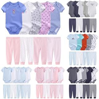 (Hàng Có Sẵn) Set 9 Bộ Áo Liền Quần + 4 Quần Cotton Ngắn Tay Cho Bé Sơ Sinh (5 Tuổi)