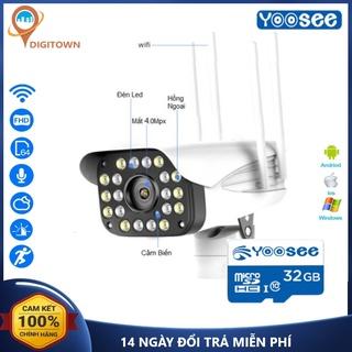 Camera wifi Yoosee ngoài trời 4 Râu 20 Led Xoay 360 độ 5.0Mpx Full HD 1920p, Đàm thoại , ghi âm , cảnh báo BH 5 năm