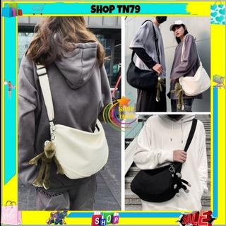 TÚI TOTE ĐEO CHÉO BÁN NGUYỆT VẢI CANVAS PHONG CÁCH ULZZANG ĐỂ SÁCH A4