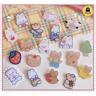 Sticker | pin cài | huy hiệu dễ thương trang trí cặp, balo, túi vải 🧸💜🌈 Phong cách Nhật Bản - HÀNG CÓ SẴN ✨🍀🏝