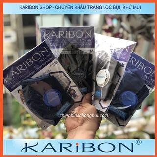 Combo 4 khẩu trang vải Karibon Maxair 8 lớp có than hoạt tính, có van thở 1 chiều, lọc bụi mịn và khử mùi