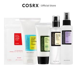 Bộ mỹ phẩm chăm sóc da COSRX gồm sữa rửa mặt 150ml+Toner AHA/BHA 150ml+Tinh chất 100ml + Sữa dưỡng 100ml/ Kem chống nắng