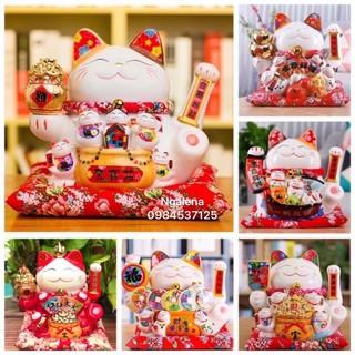 Mèo thần tài Thiên kim vạn lượng, mèo may mắn Neko maneki (16-20-25-32Cm)