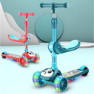 Xe Scooter, Xe Chòi Chân Cho Bé 3 In 1 Có Đèn Có Nhạc, Bánh Xe To Êm Kèm Ghế