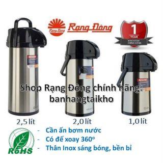 Phích giữ nhiệt Rạng Đông 1L-2L-2,5L, có cần bơm nước, đế xoay 360 độ,..