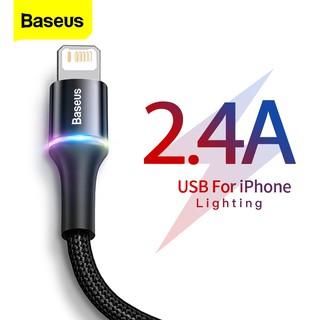 Dây cáp sạc nhanh Baseus 2.4A cho IPhone 13 pro 12 Xs Max Xr X 8 7 Plus