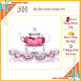 Bộ Ấm Chén Pha Trà 💎𝐅𝐑𝐄𝐄𝐒𝐇𝐈𝐏💎 Thủy Tinh 2 Lớp Cao Cấp Không Bỏng Không Chì