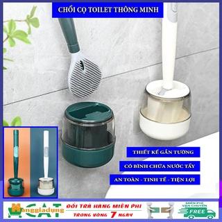 [Giá sỉ] Chổi cọ nhà vệ sinh, cọ toilet thông minh có bình chứa xà phòng, cọ bồn cầu silicon gắn tường chà toilet