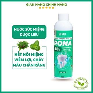 Nước Súc Miệng Thảo Dược Cỏ Cây Hoa lá Nước Súc Miệng Dược Liệu Rona thơm miệng ngăn chảy máu chân răng chai 180ml