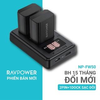 BỘ 2 PIN+SẠC SONY FW50 - RAVPOWER CHO MÁY SONY ẢNH PHIÊN BẢN MỚI NHẤT