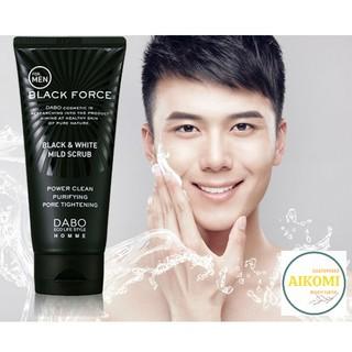 Sữa rửa mặt Nam trắng da sạch mụn Dabo Black Force Hàn Quốc 120ml - Hàng Chính Hãng