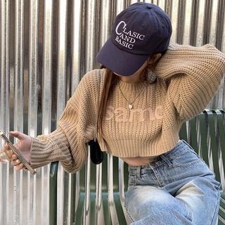 Áo len croptop  Sweater Dệt Kim Tay Dài Dáng Rộng Ngắn Thời Trang Mùa Thu Đông 2022 Mới Cho Nữ  8304