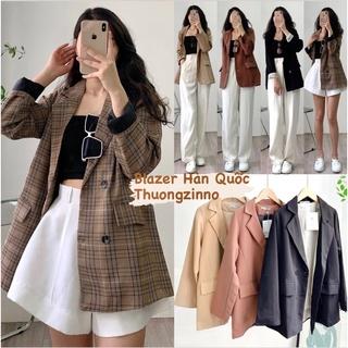 [Ảnh thật/Video Áo Blazer 2 lớp 4 cúc mẫu mới Áo vest nữ khoác ngoài