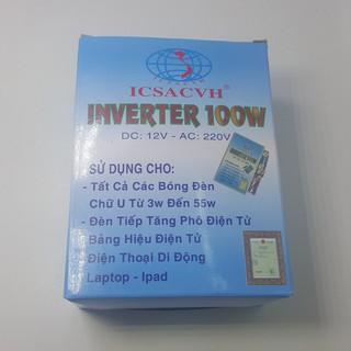 Bộ đảo điện 12v ra 220v công suất 100w (Xanh) GRO001