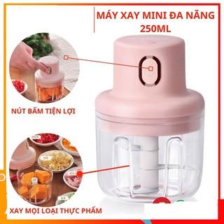 Máy xay mini sạc điện 250ml nhỏ gọn tiện ích dễ sử dụng, xay hành, tỏi, rau củ