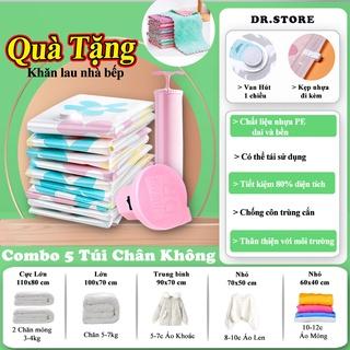 Bộ Túi Hút Chân Không Đựng Chăn Quần Áo, Túi Chân Không Bảo Quản Quần Áo