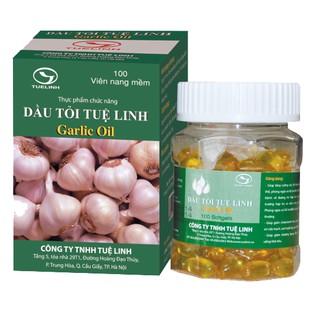 Dầu Tỏi Tuệ Linh Garlic Oil - Hỗ trợ giúp giảm mỡ máu, tăng cường sức đề kháng (Hộp 100 viên), giảm chướng bụng, đầy hơi