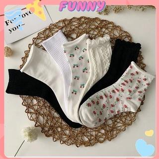 Tất Vớ cổ cao màu trắng trơn phong cách lolita Hàn Quốc vintage thời trang dành cho nữ