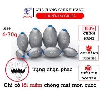 Chì câu cá tròn Japao có lõi mềm xuyên tâm chống mài mòn cước câu cá dùng câu lăng xê, câu sông suối, tặng hạt chặn phao