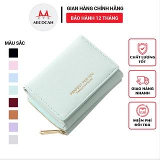 Ví Nữ Mini Cầm Tay PERFECT FOR YOU Đựng Tiền Gập 3 Nhỏ Gọn Nhiều Ngăn Da Xước PFY04